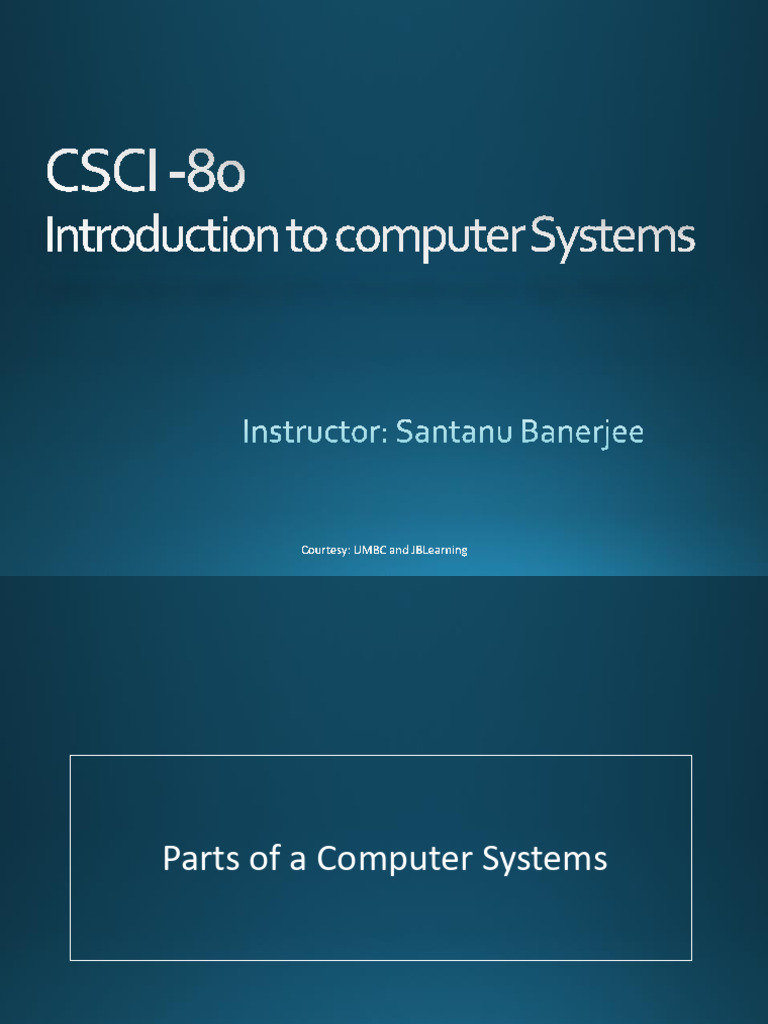 CSCI-112 Lecture 2C - Parts of A Computer System - Registers | PDF