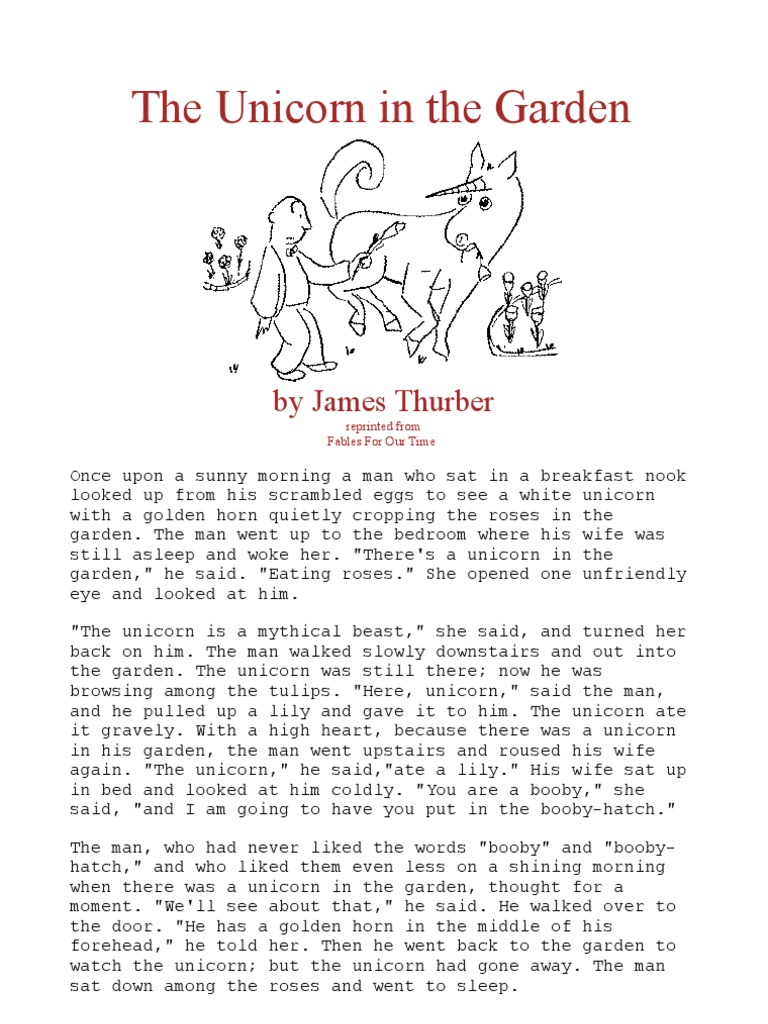James Thurber The Unicorn In The Garden