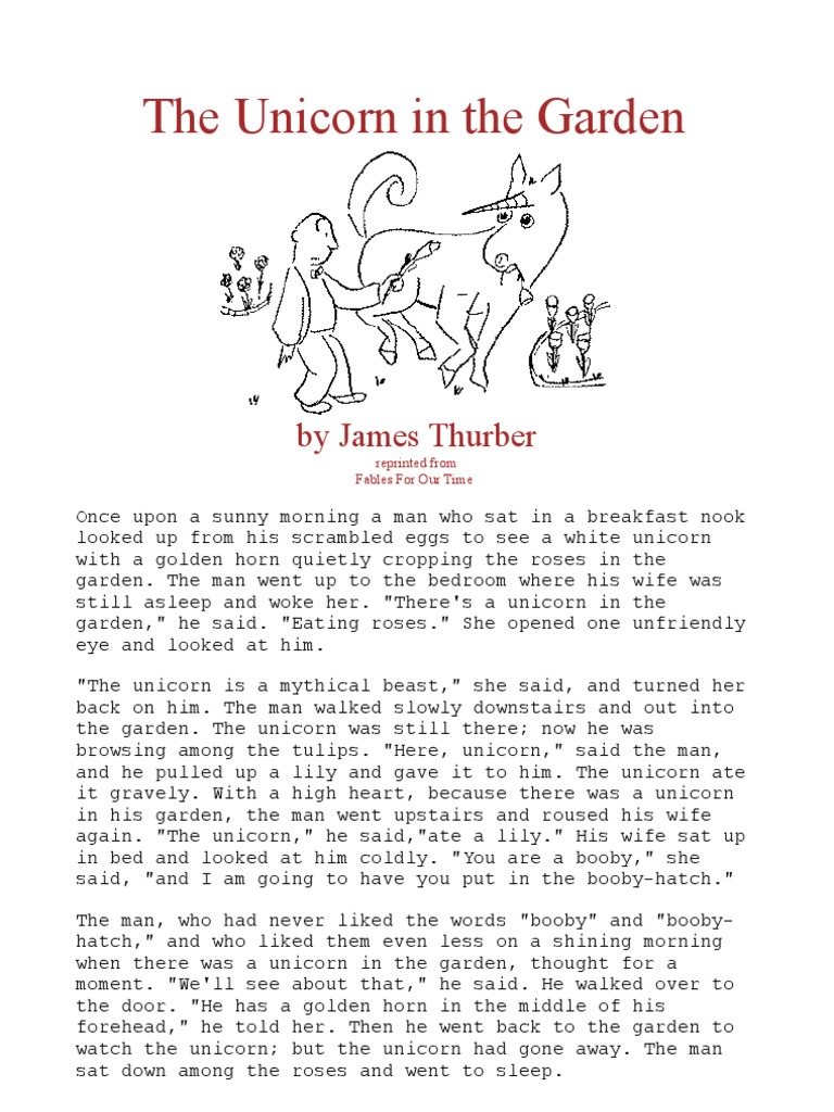 James Thurber The Unicorn In The Garden
