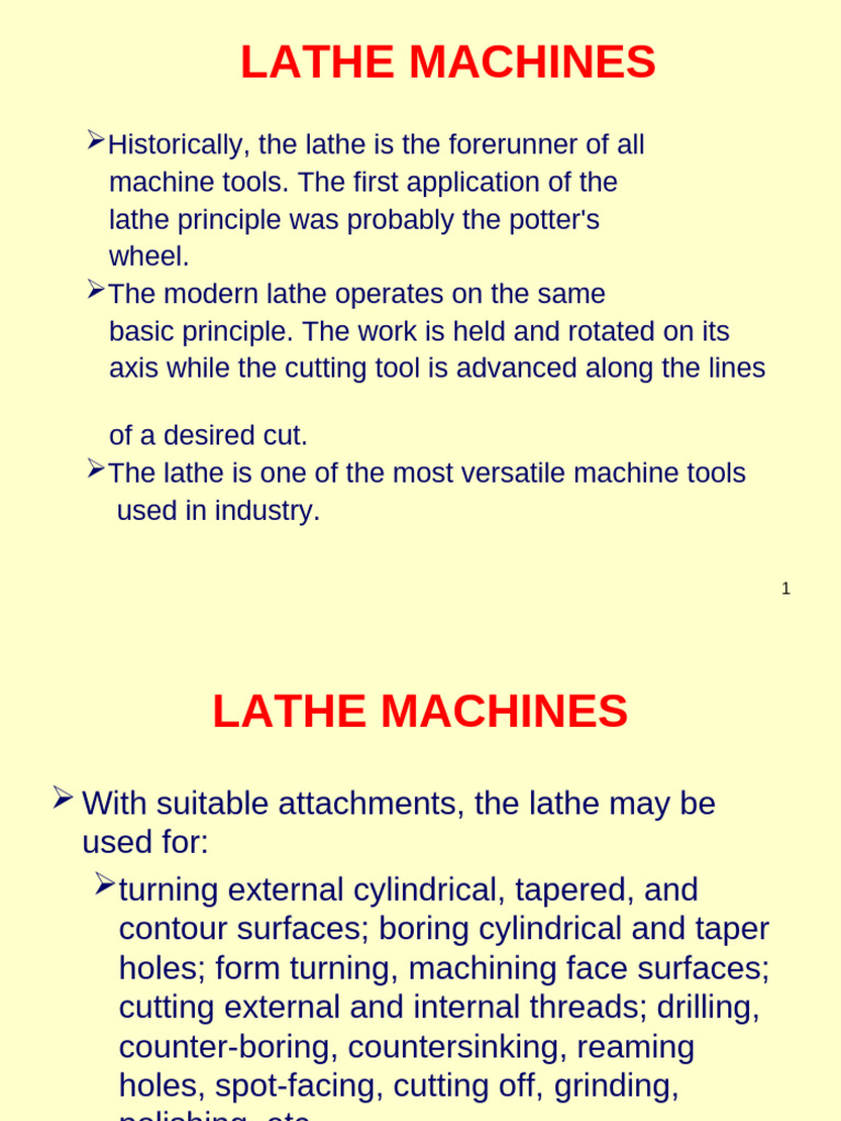 Lecture 9-10 - Lathe Machines | PDF