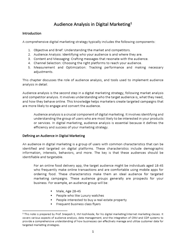 Audience Analysis Pdf Http Cookie Customer Relationship Management