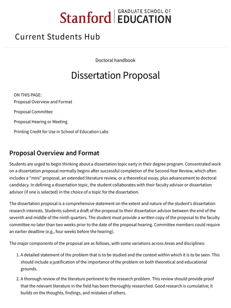 Dissertation Proposal - Stanford GSE | PDF