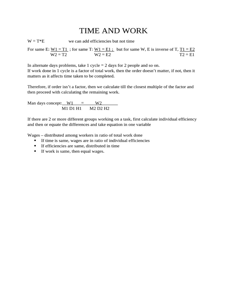Time and Work, Time Speed Distance | PDF