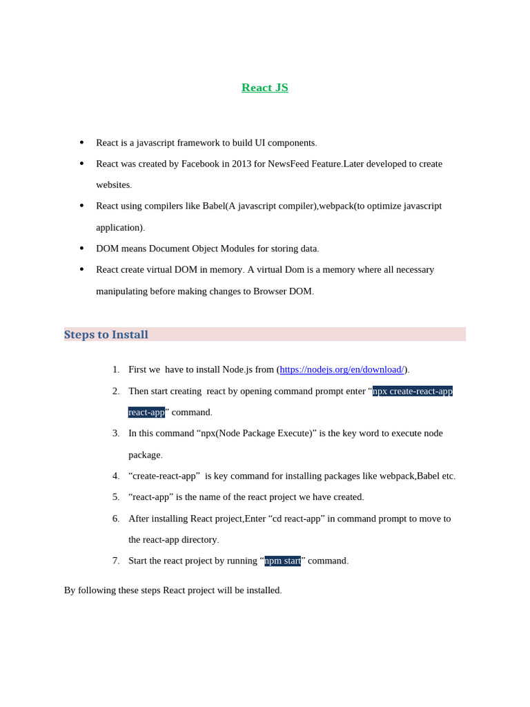 React Js | PDF