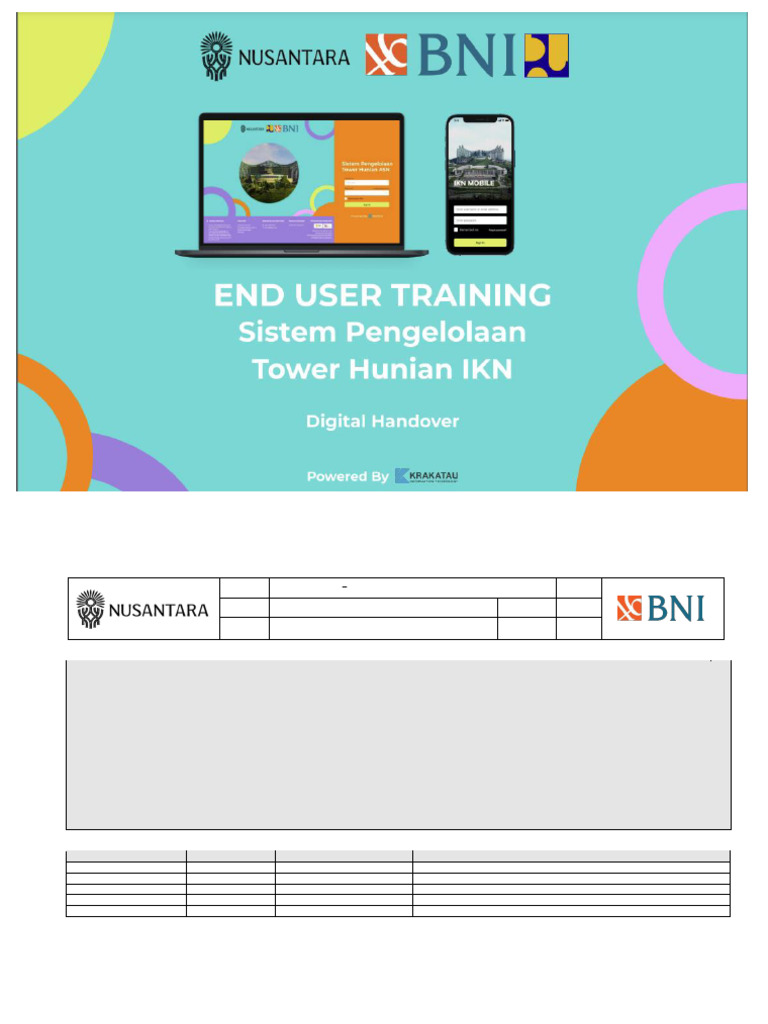 End User Training Sistem Pengelolaan Tower Hunian ASN Di IKN - Digital ...