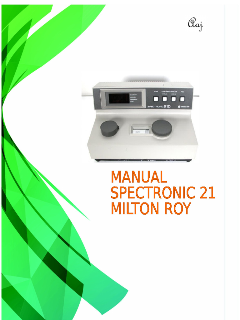 2019 02-0 Manual Spectronic 21 Milton Roy-AAJ | PDF | Electrical ...