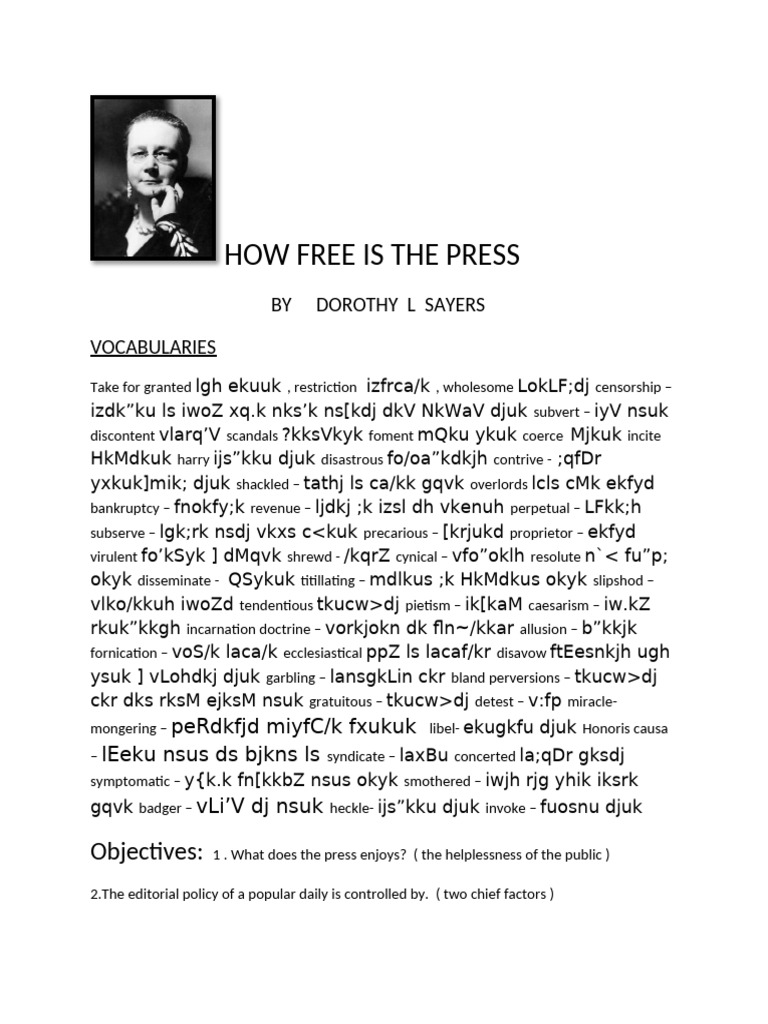 How Free Is The Press Objectives | PDF | Journalism | Mass Media