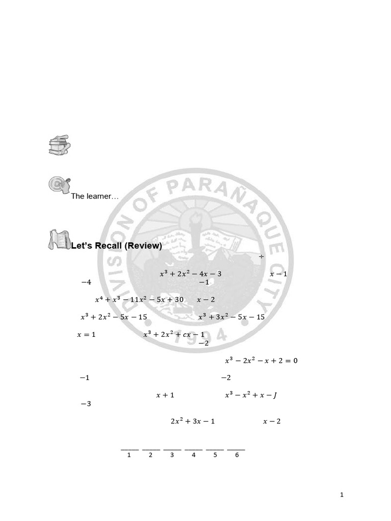 Mathematics10 Quarter1 Module9 Week9 | PDF