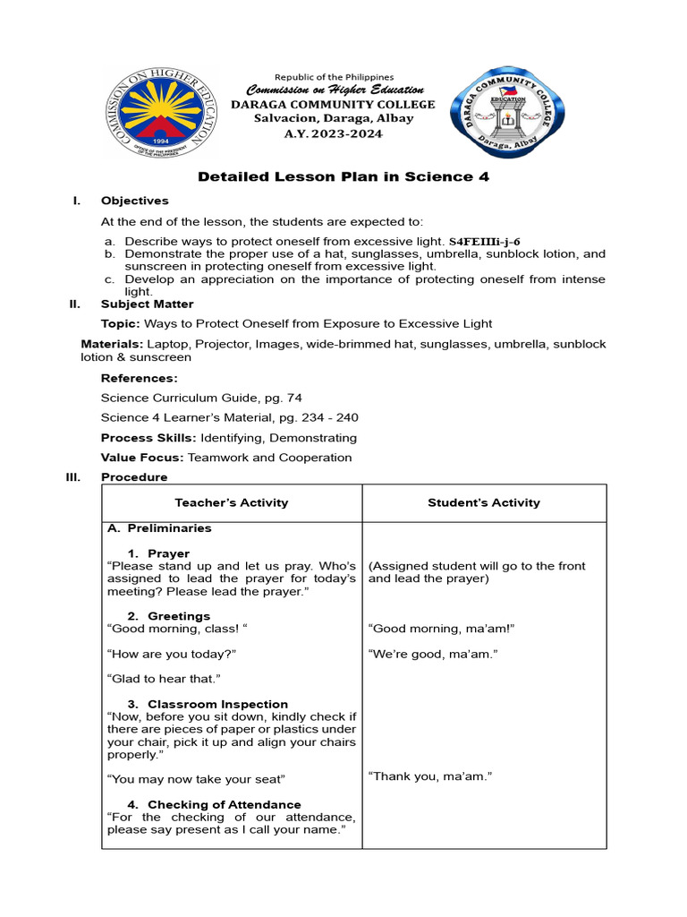 Detailed Lesson Plan in Science 4 (Force & Motion) - Noga | PDF