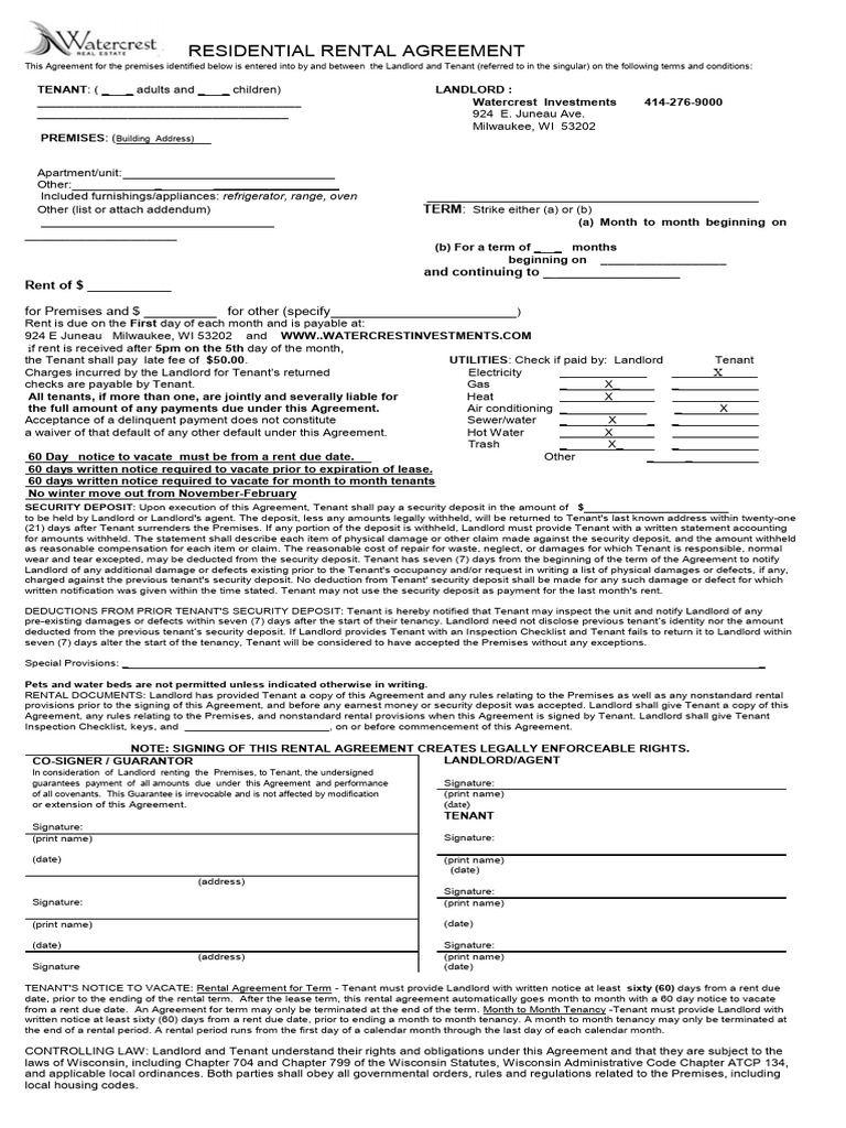 Rental Agreement | PDF
