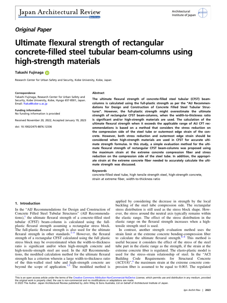 Ultimate Flexural Strength of CFST Beam-Columns | PDF | Strength Of ...