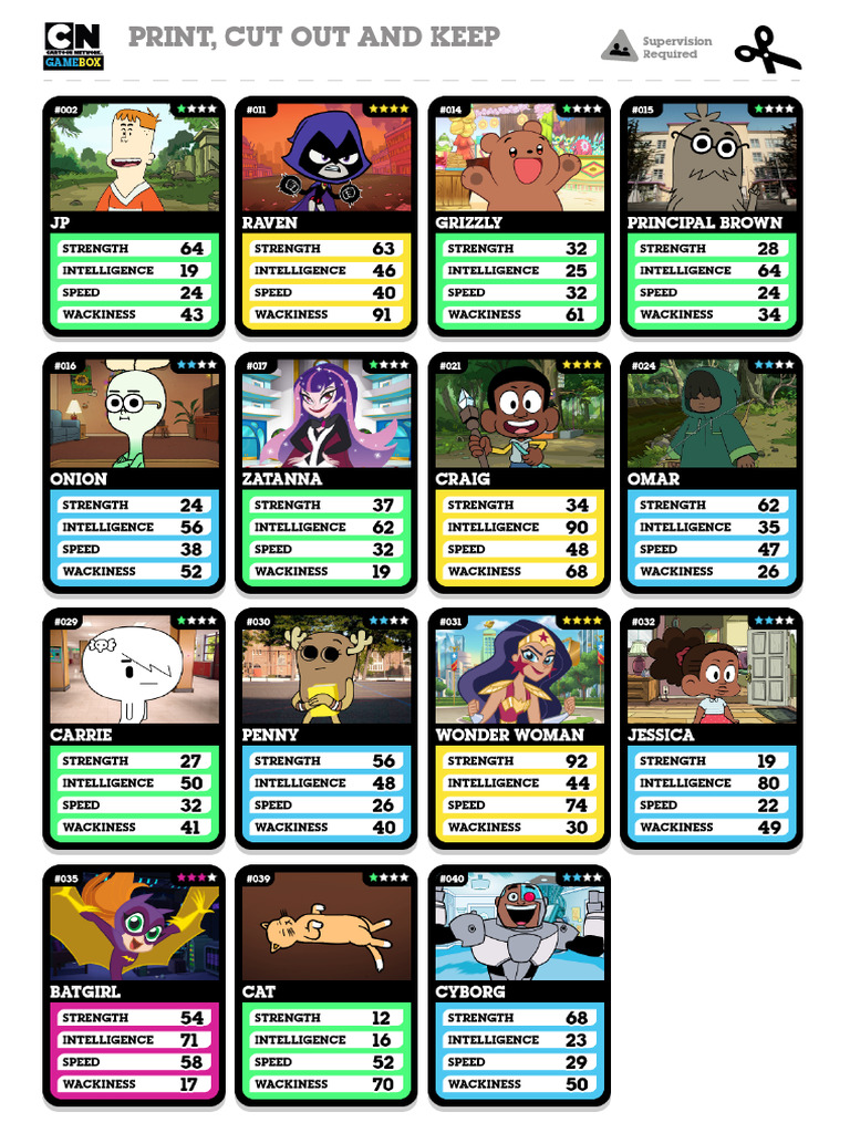 Game Box Cards | PDF