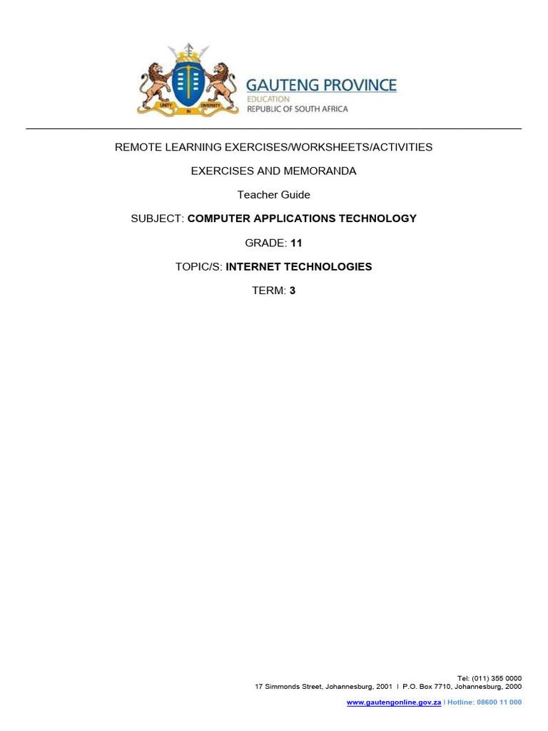 Computer Applications Technology Grade 11 – CAT Past Papers 2026 visual data 7