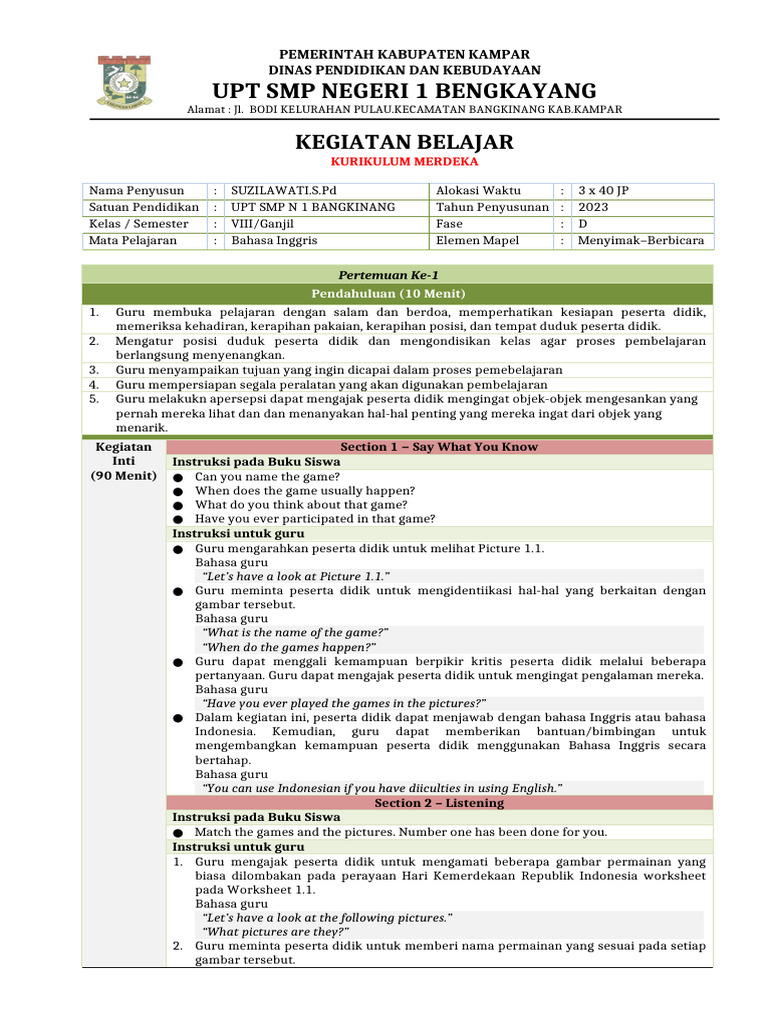 Chapter 1 Unit 1 | PDF | Indonesia | Languages