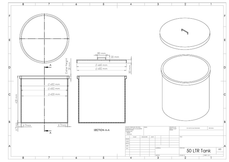 50 LTR Tank Drawing | PDF