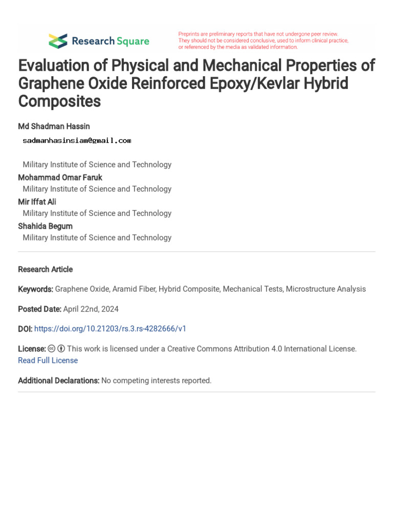 Evaluation of Physical and Mechanical Properties o | PDF