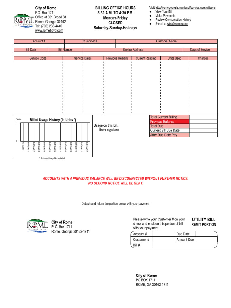 Rome Template of Bill PDF | PDF
