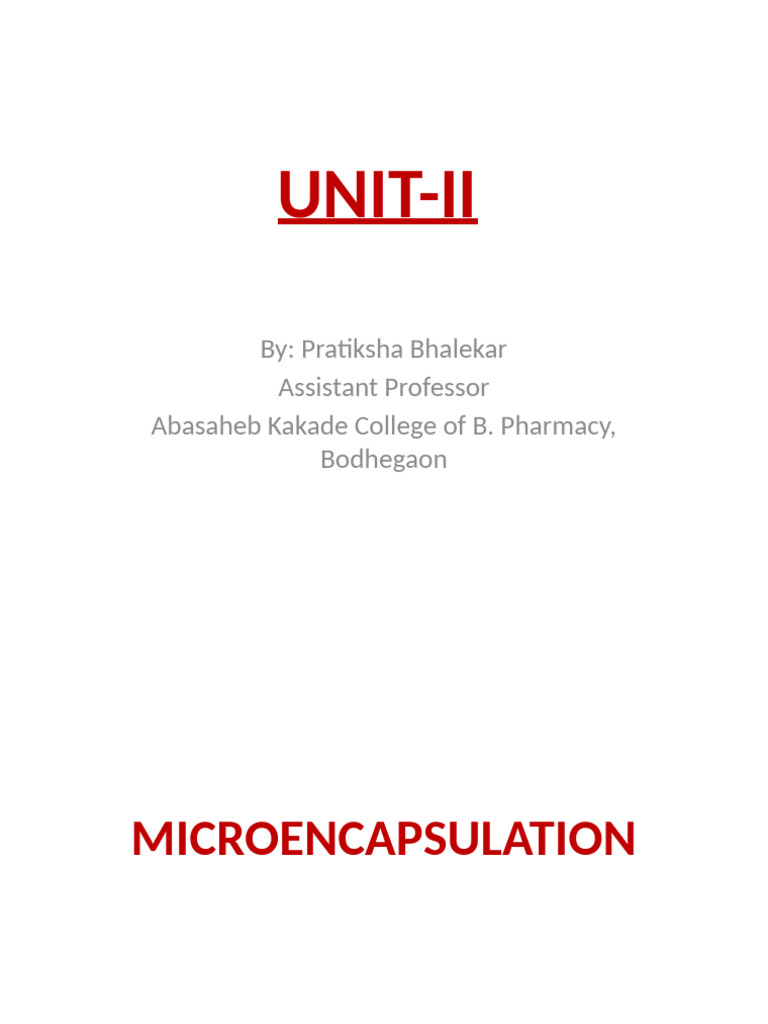 Methods of Microencapsulation Explained | PDF | Chemistry | Science ...