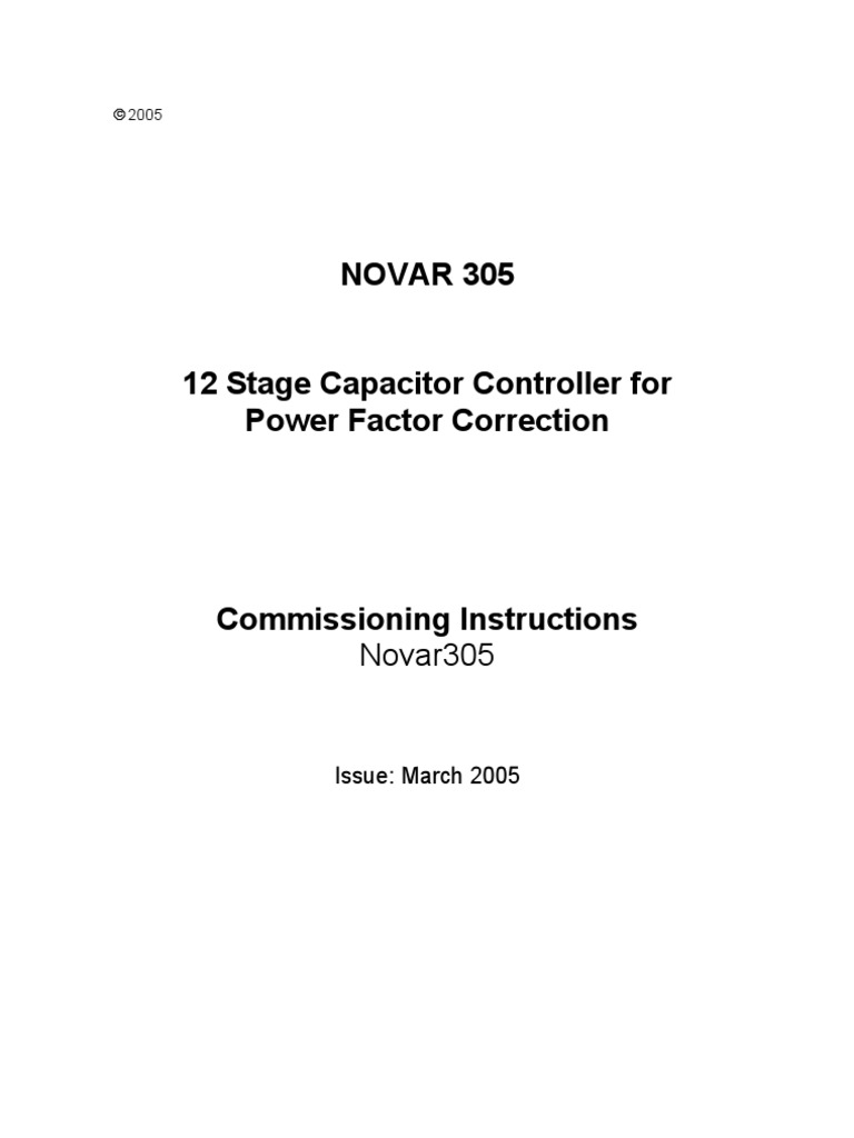 NOVAR 305 Power Factor Controller Guide | PDF | Electrostatic Discharge ...