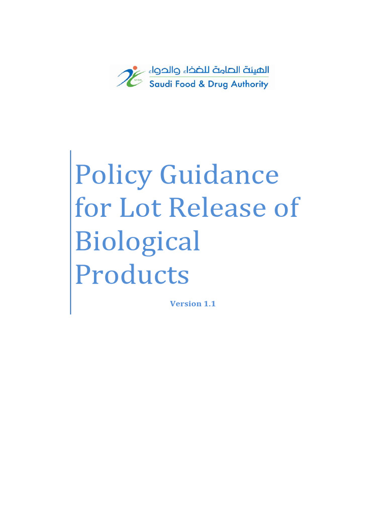 LotReleaseofBiologics V11-En 0 | PDF