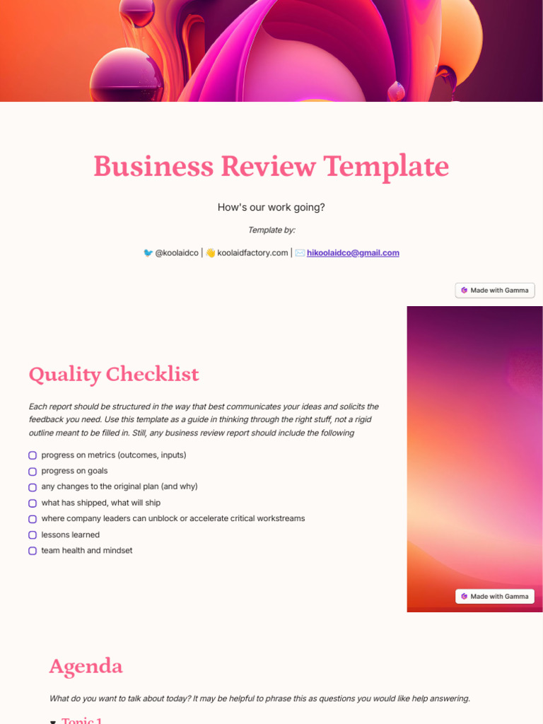 Business Review Template | PDF