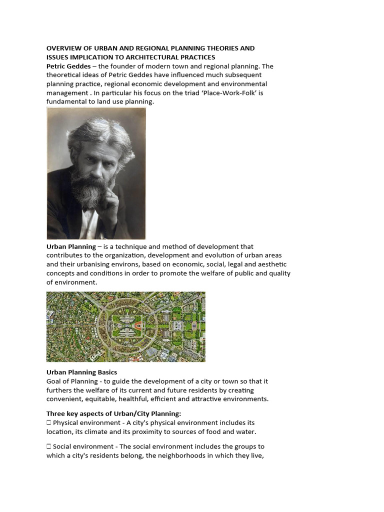 Topic 2 Overview of Urban and Regional Planning Theories | PDF