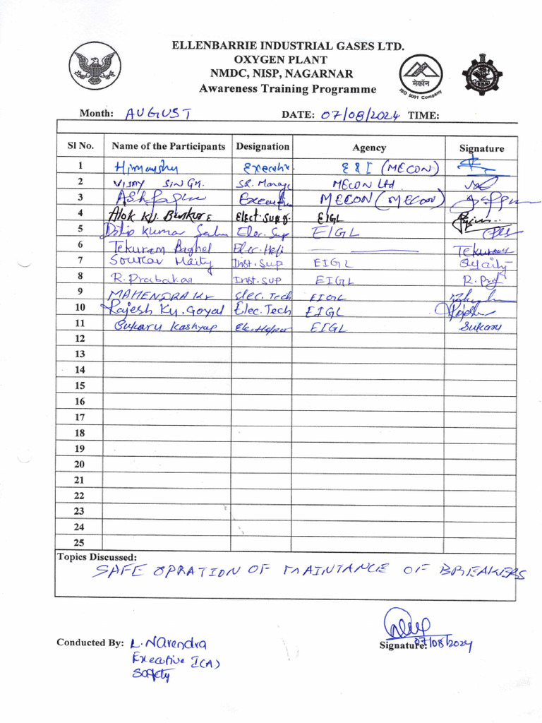 Electrical Training Sheet | PDF