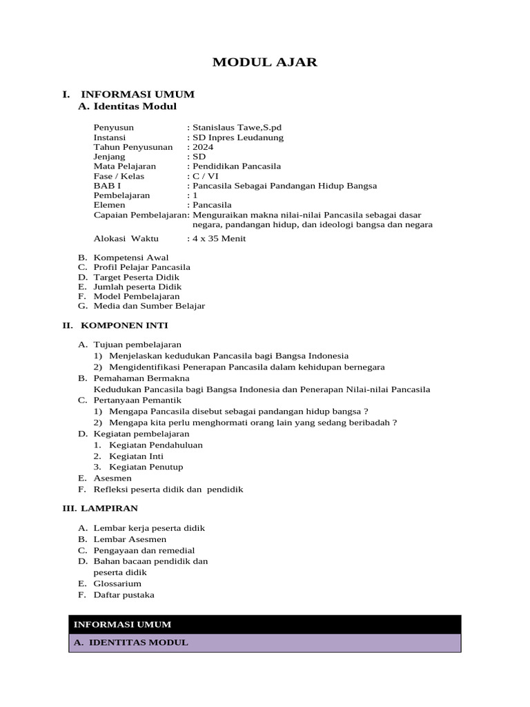 Modul Ajar Kurikulum Merdeka | PDF