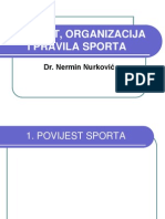 Povijest, Organizacija I Pravila Sporta