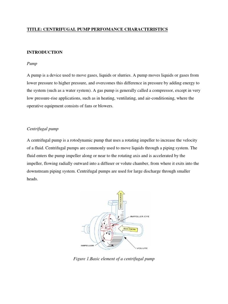 Centrifugal Pump Complete Lab Report | PDF | Pump | Fluid Dynamics