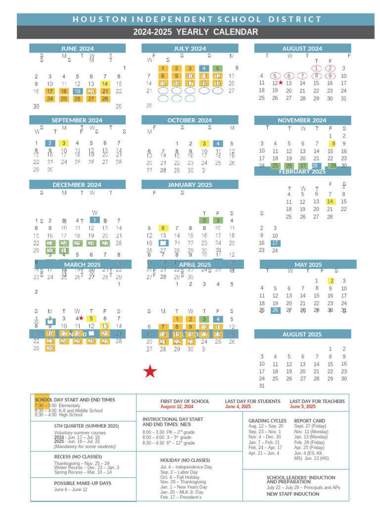 2024-2025 yearly calendar grading cycles | pdf | schools