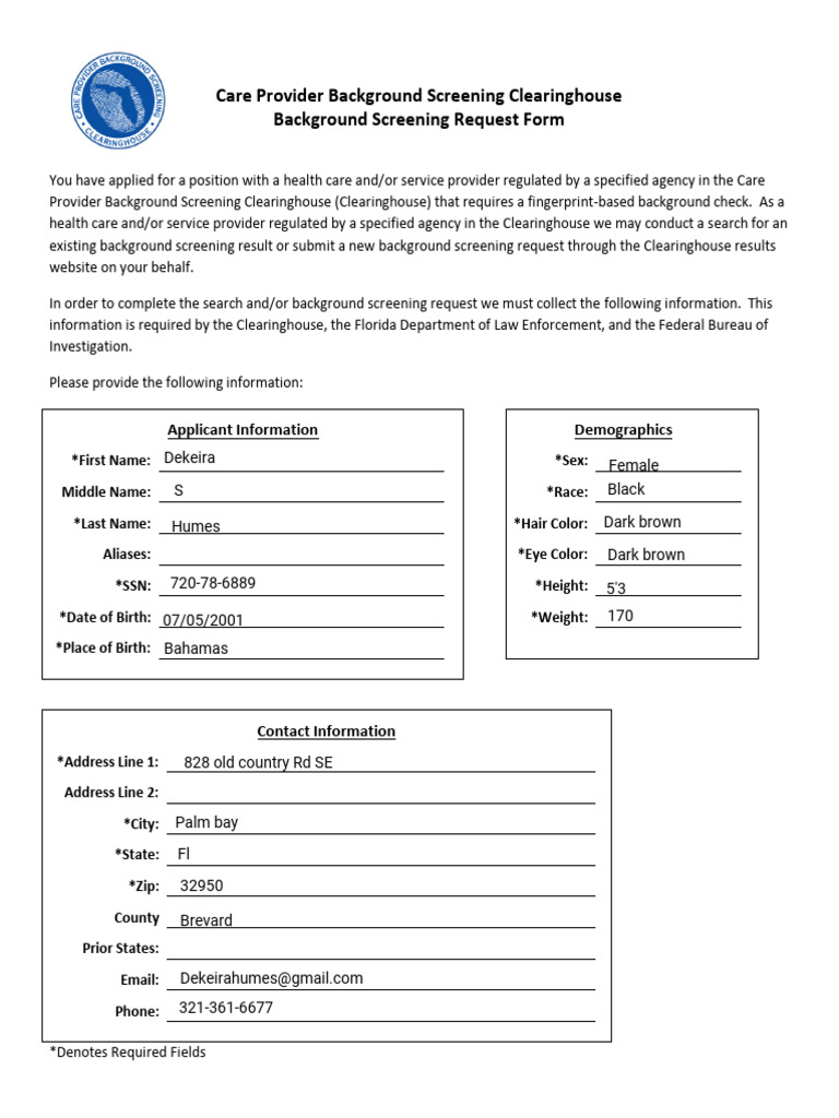 BGS ClearinghouseAppReqForm | PDF