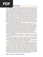 O objeto e o método da filosofia