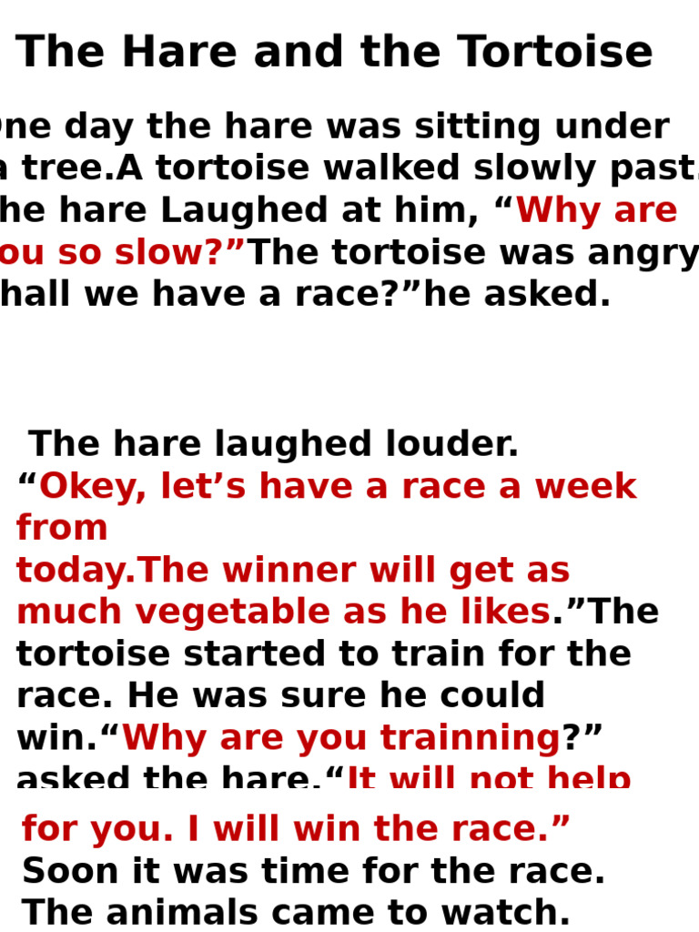 The Hare and The Tortoise | PDF