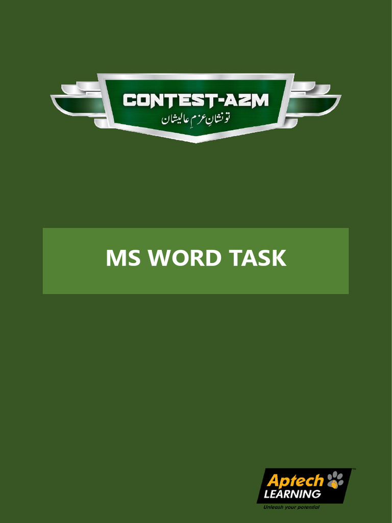 Ms Word Task | PDF