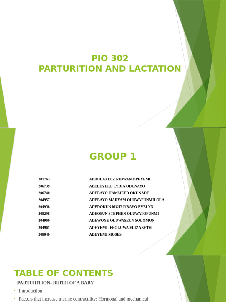 Group 1 - Parturition and Lactation-1 | PDF
