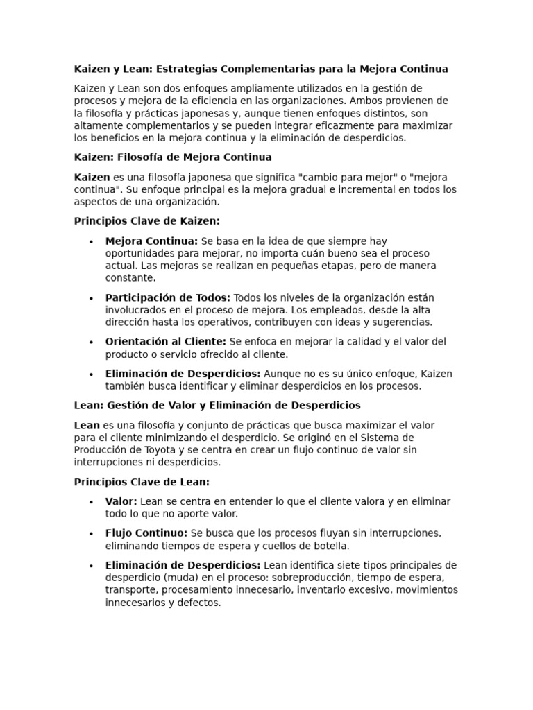 Kaizen y Lean | PDF
