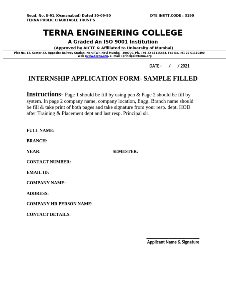 Internship Letter Format | PDF