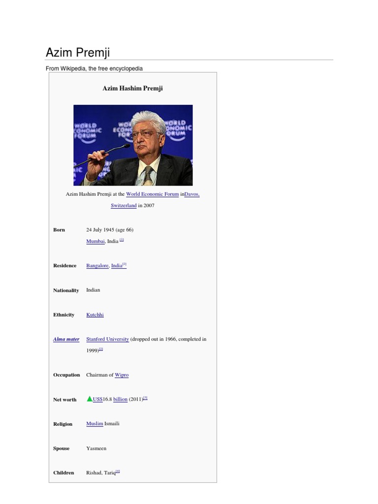 Azim Premji | PDF | Business | Economies