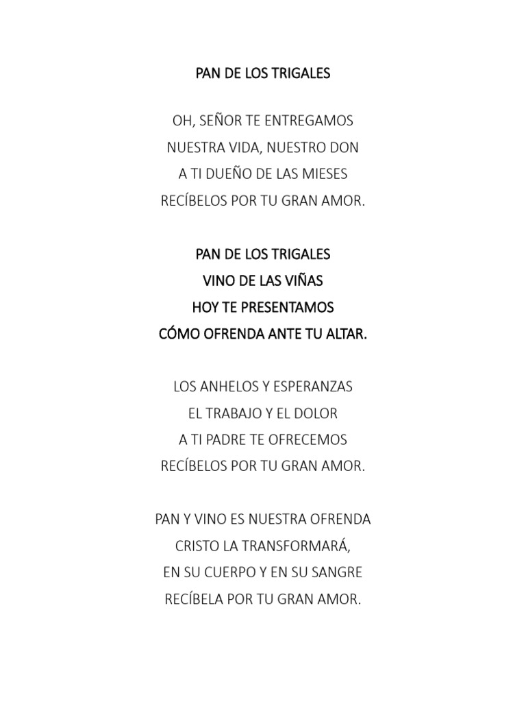 Pan de Los Trigales (Letra) | PDF