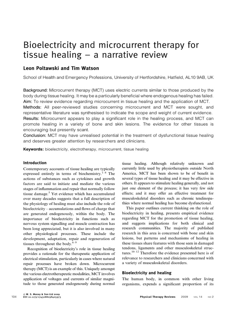 M TC EA Microcurrent Therapy For Tissue Healing A Narrative Review | PDF