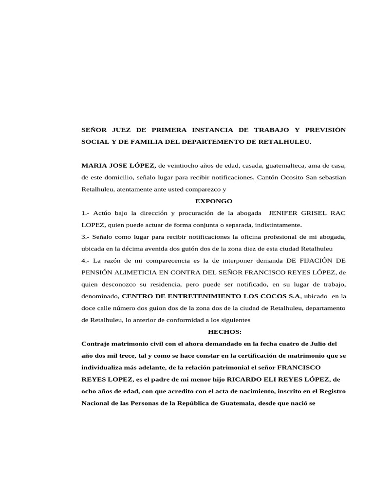 Demanda de Juicio Ordinario Civil | PDF