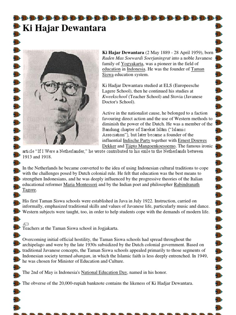Ki Hajar Dewantara Pdf Indonesia Indonesian People