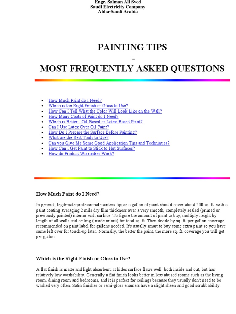 Painting Tips - Most Frequently Asked Questions: How Much Paint Do I ...