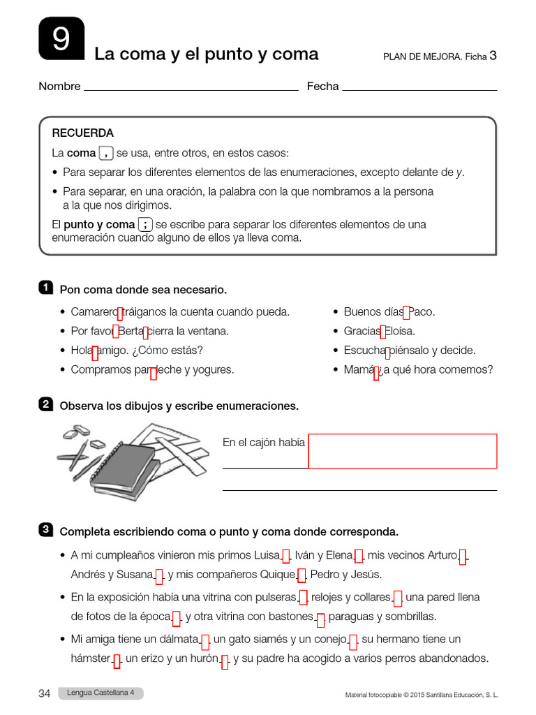 Solucionario La Coma y El Punto y Coma - 0 | PDF