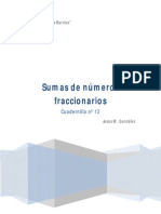 Cuadernillo Nº 13 Problemas de Sumas de Números Fraccionarios