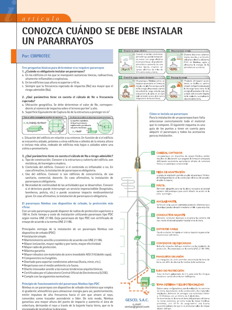 Pararrayos Manual | PDF | Science | Tecnología (general)