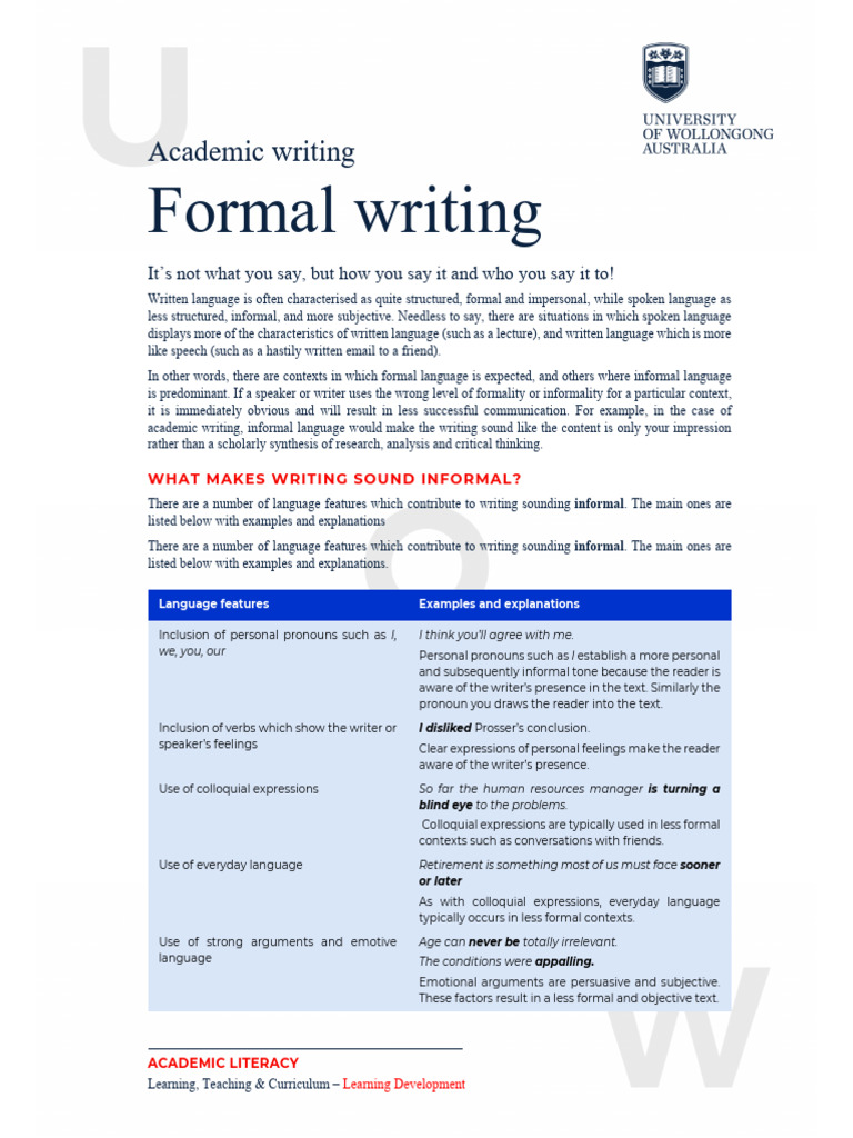 Formal & Informal Important | PDF