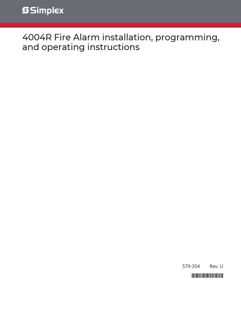 4004R Fire Alarm Installation, Programming, and Operating Instructions ...