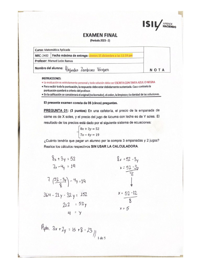 Examen Final Mate | PDF